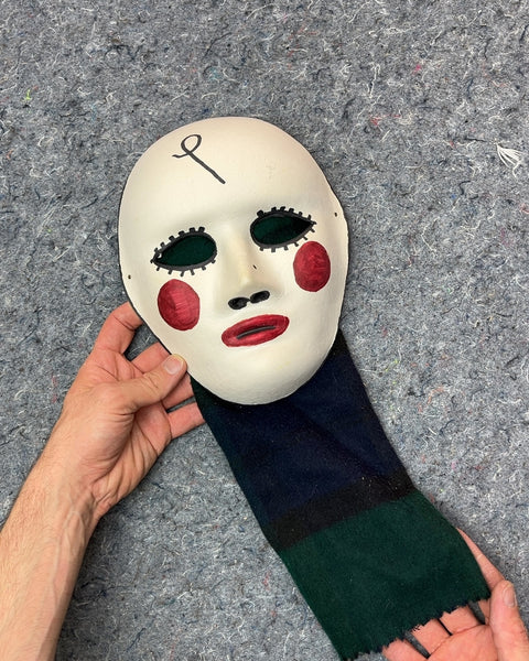 Decorative White Mask with Red Cheeks