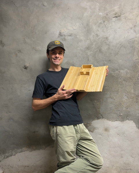 Bamboo Couch Armrest Tray with Phone Holder