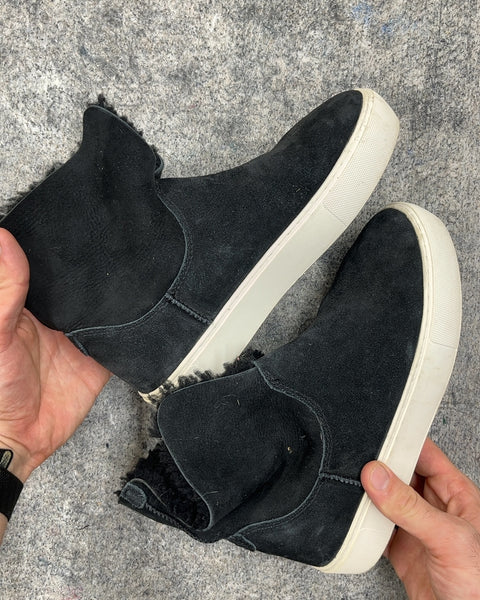 UGG Black Suede Fur Lined Boots, Size US 7.5W Or EU 38.5