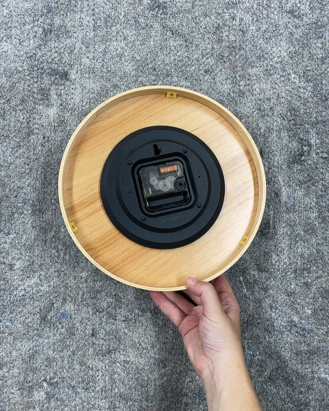 Round Faux Wood Wall Clock