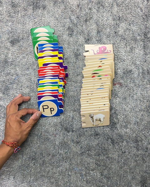 Wooden Alphabet and Animal Puzzle Set