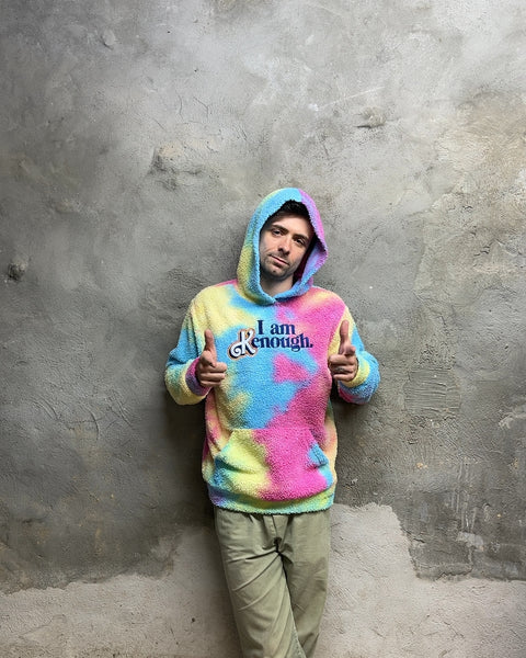 Tie Dye Fleece Hoodie "I Am Kenough", Size M