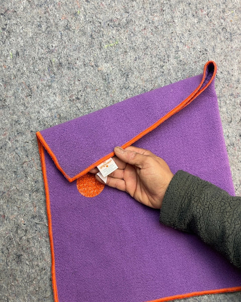 Purple Microfiber Cleaning Cloth with Orange Trim