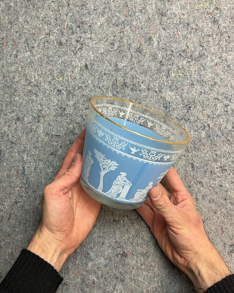 Jeanette Glass Wedgewood Grecian Blue Hellenic Ice Bucket