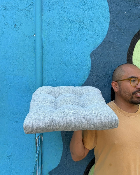 Gray Tufted Seat Cushion