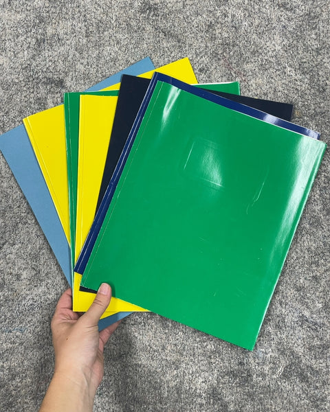 Assorted Color Two Pocket Folders with Prongs