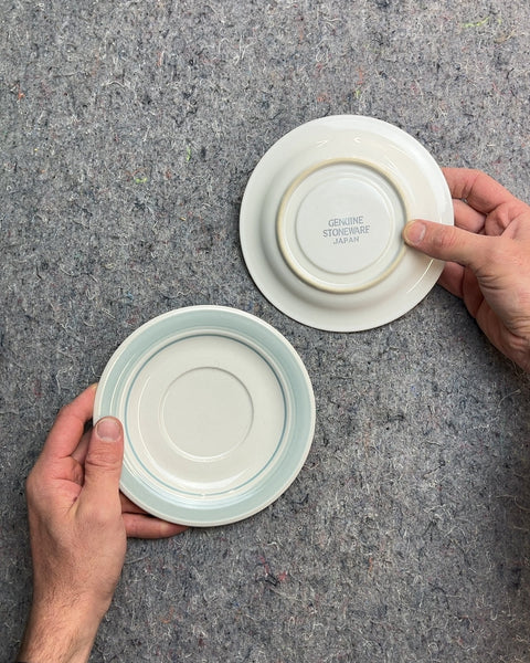 Set of 2 Genuine Stoneware Saucer Plates