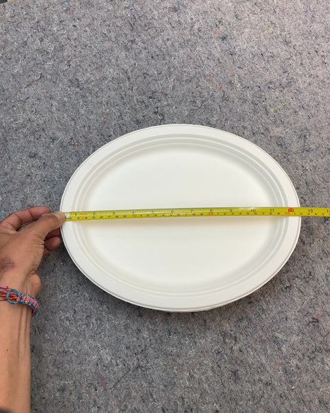 White Oval Disposable Plates