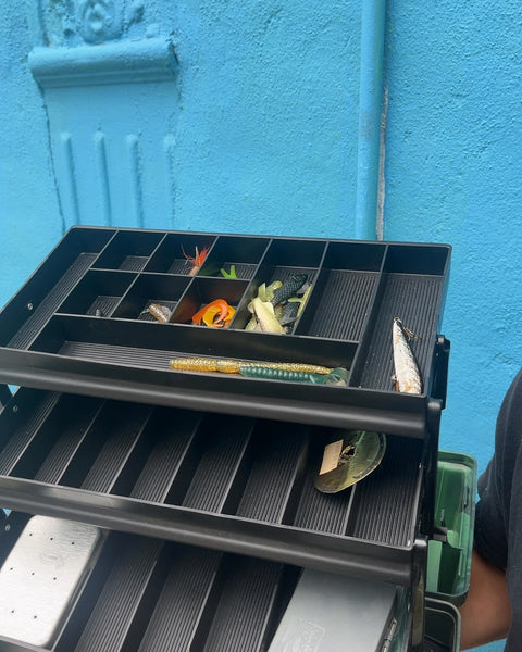 Plano Green Tackle Box with Fishing Equipment