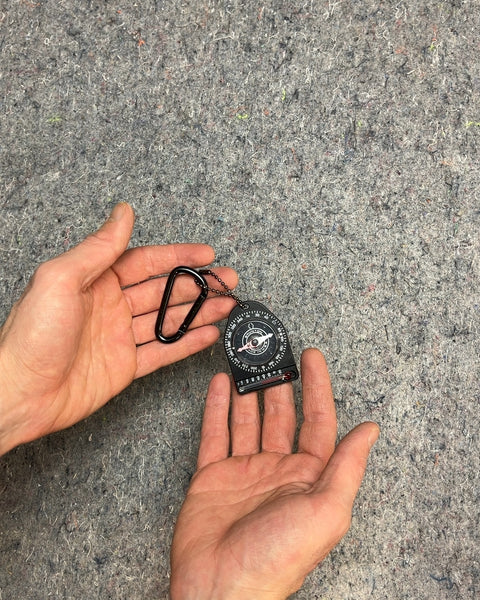 Black Compass with Carabiner Clip