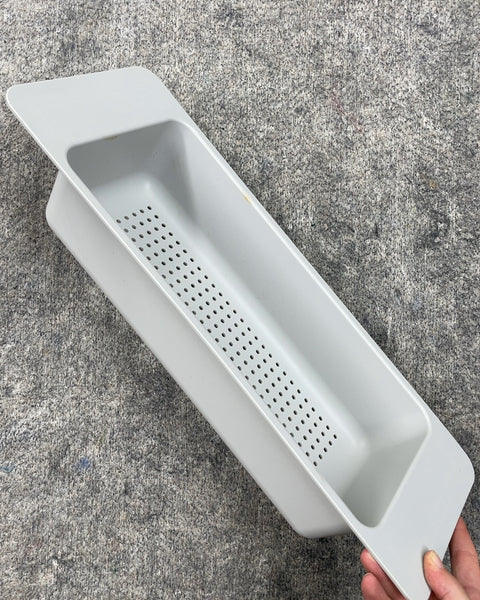 Gray Plastic Sink Colander Strainer, 6.5 x 18.5 in