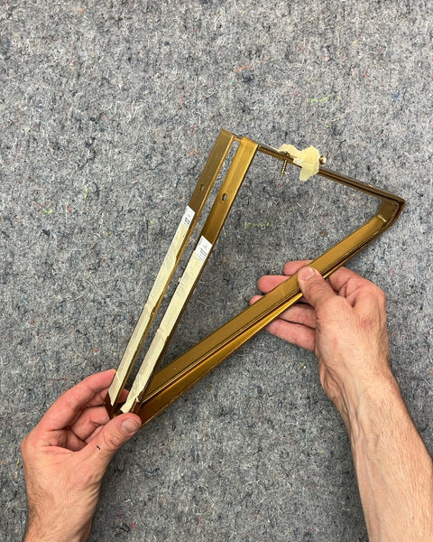 Two Gold Metal Shelf Brackets, 8x11"