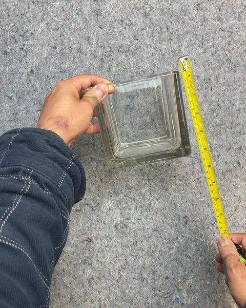 Clear Glass Cube Vase, 5x5x5"