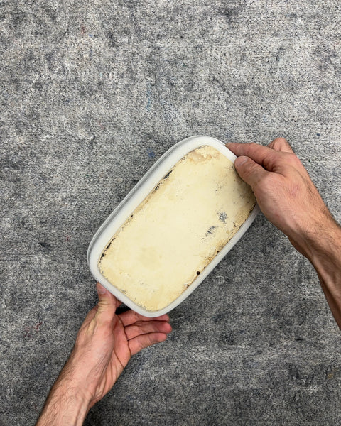 Vintage Off-White Ceramic Rectangular Baking Dish
