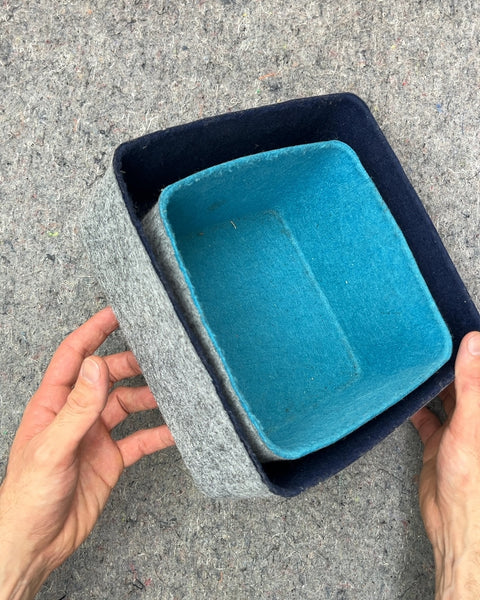 Set of 2 Felt Nesting Storage Bins, 7-9"