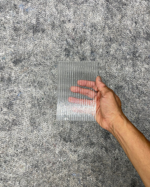 Assorted Textured Clear Architectural Glass Sample Sheets, Set of 8