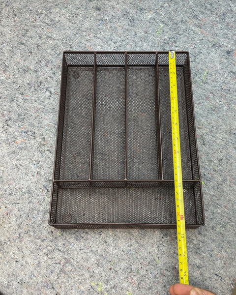 Brown Metal Mesh Drawer Organizer, W10Dx13H2
