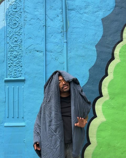 Blue Weighted Blanket With Washable Cover, 50x60"