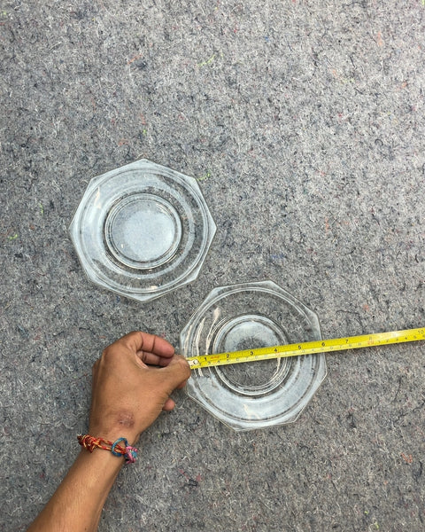 Two Vintage Clear Octagonal Lil' Glass Plates
