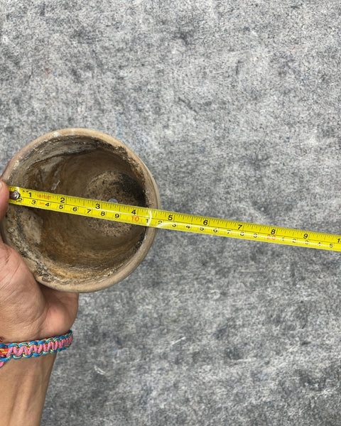 Small Beige Glazed Ceramic Plant Pot