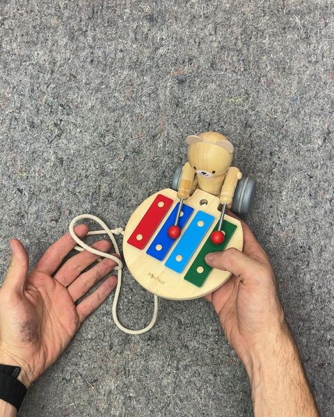 PlanToys Wooden Bear Xylophone Pull Toy