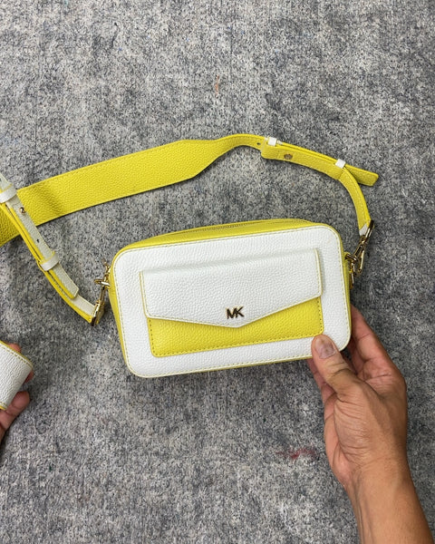 Michael Kors White & Yellow Crossbody Bag