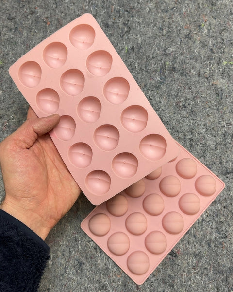 Two Pink Silicone Gummy Candy Molds
