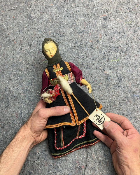 Vintage Folk Art Doll with Traditional Dress