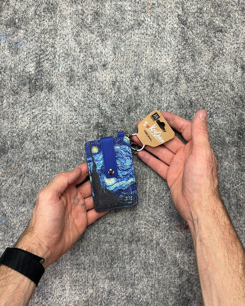 The Starry Night Card Holder Keychain