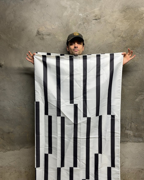Black and White Striped Shower Curtain, 80x80"