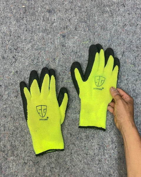 Safeguard Fluorescent Yellow Work Gloves, Sz M/L