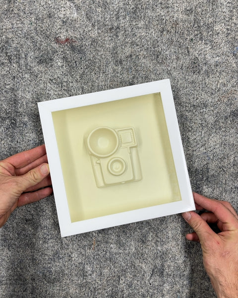 White Shadow Box Frame with 3D Camera, 9x9"