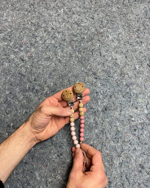 Wooden Beaded Pacifier Clips