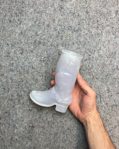 Clear Cowboy Boot Plastic Drinking Glass