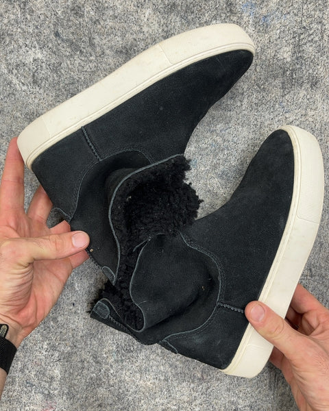 UGG Black Suede Fur Lined Boots, Size US 7.5W Or EU 38.5