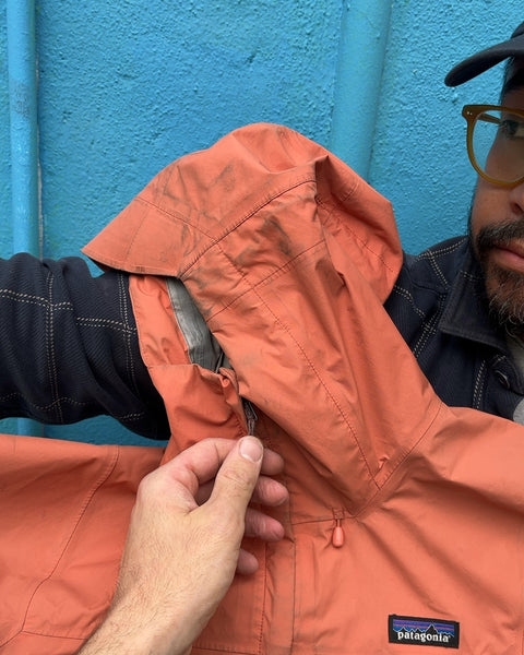 Patagonia Orange Hooded Rain Jacket That Needs A Wash, Size Women S