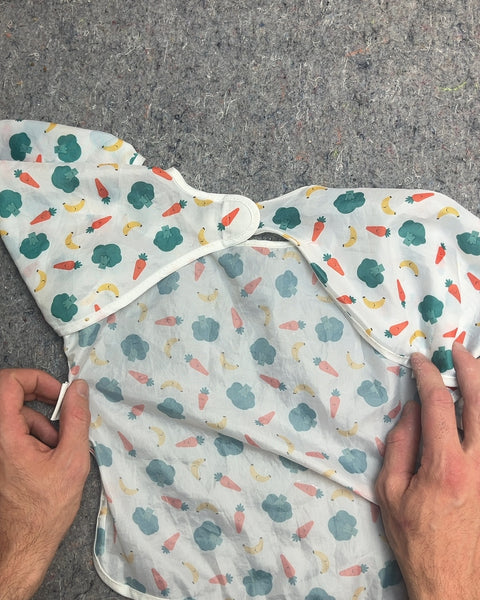 Baby Long Sleeve Bib with Fruit and Vegetable Print