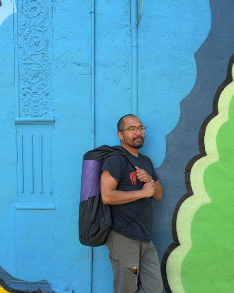 Purple Yoga Mat with Carry Bag