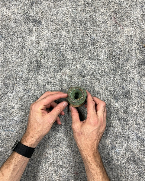 Green Ceramic Spiral Knick Knack That Could Hold A Small Candle Or Incense Stick