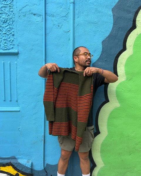 The Kurt Cobain Striped Knit Cardigan Vintage & Handmade, Size S