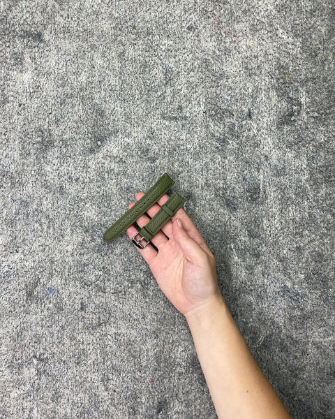 Genuine Leather Green Watch Strap, Sz 18