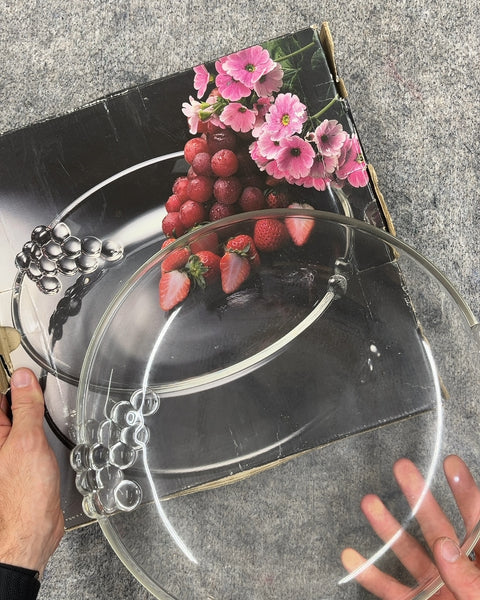Vintage Mikasa Marbella Crystal Glass Hostess Platter, 13 1/4" Made In Germany