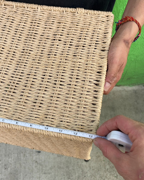 Woven Storage Box with Lid, 13x12x11"