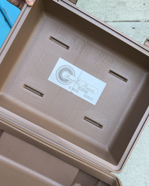 Brown Plastic Briefcase Which Would Work Well For A Sewing Machine