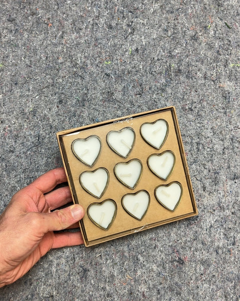 Heart Shaped Scented Tea Lights, Rose & Peony