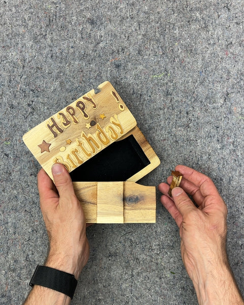 Wooden Happy Birthday Puzzle Box