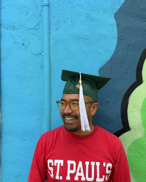 2023 Green Graduation Cap with White Tassel