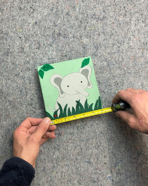 Elephant in Grass Canvas Wall Art, 6x6"