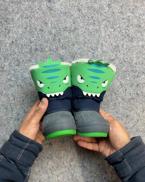 Cat & Jack Dinosaur Winter Boots, Sz 7 Kids