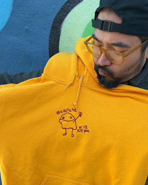Meditate Or I'll Kill You Hoodie, Size S